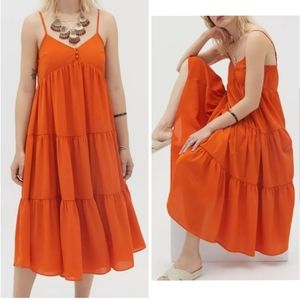 Urban Outfitters Agatha midi frock tiered dress size XS